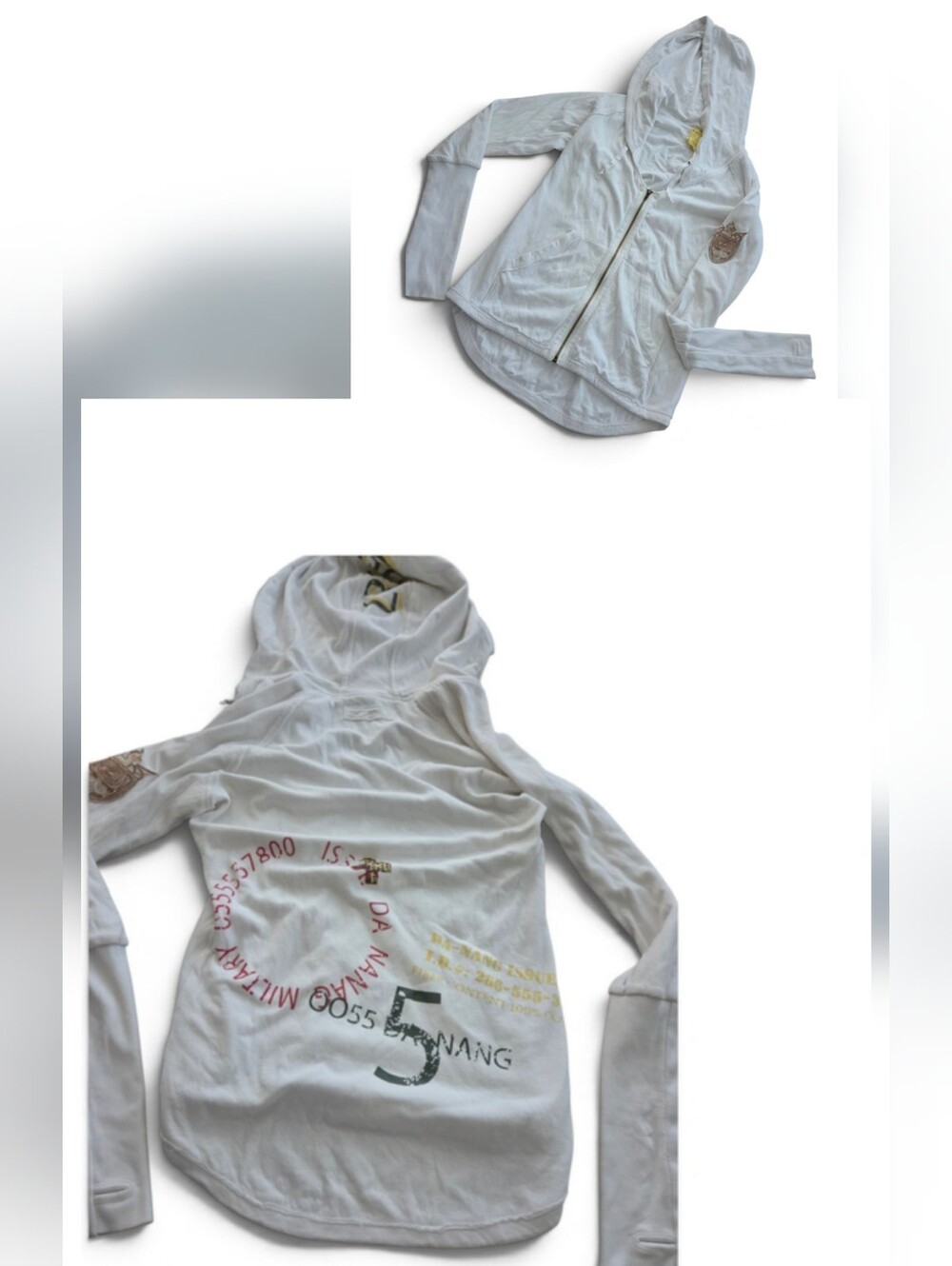 Da-Nang Vintage VTG Y2K Full Zip Hoodie sz MEDIUM rare